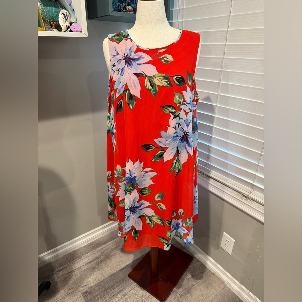 JH Collectibles Red Floral Midi Dress